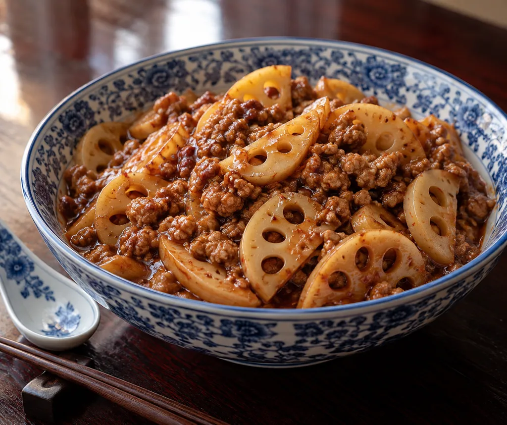 豚ひき肉とれんこんの麻婆の完成イメージ