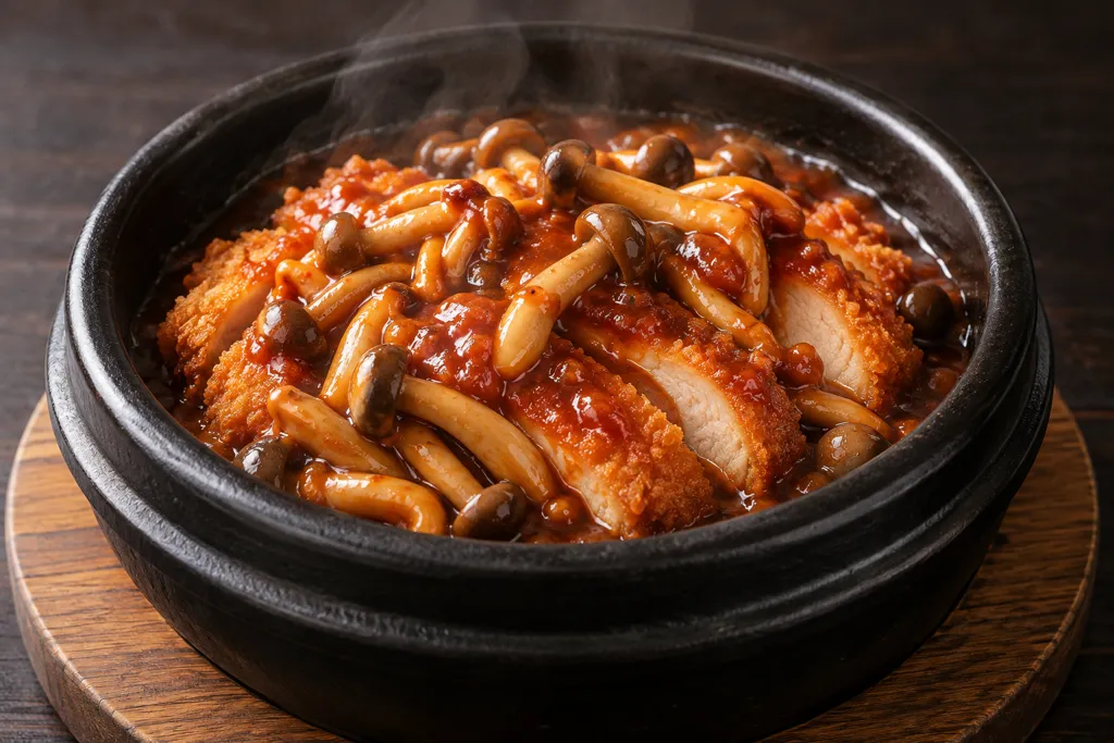 豚ロースとしめじの韓国豚カツの完成イメージ