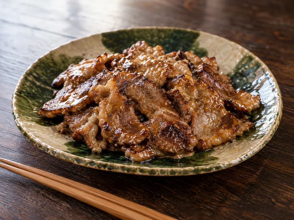 ラム肉の味噌マヨ照り焼きの完成イメージ