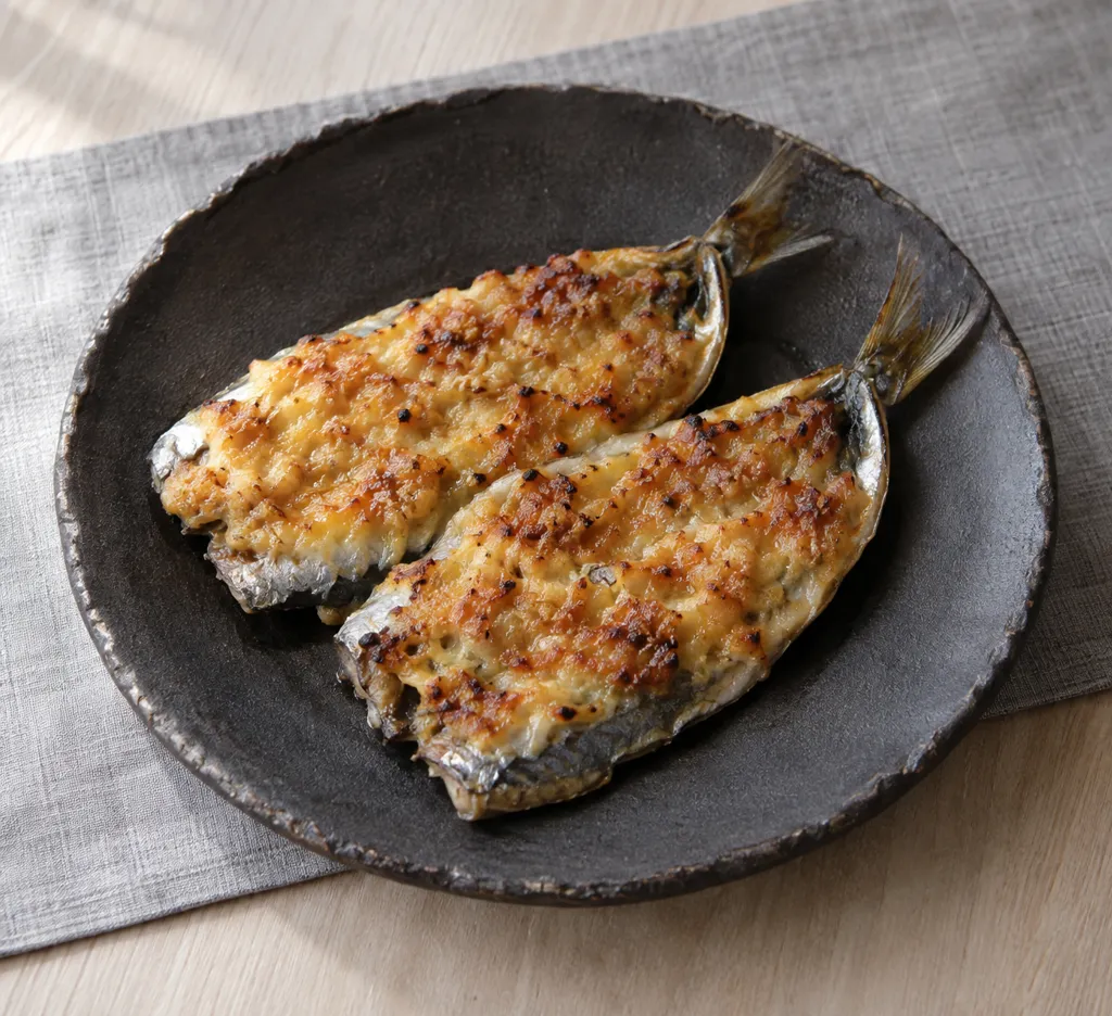 いわしのしょうが味噌マヨ焼きの完成イメージ