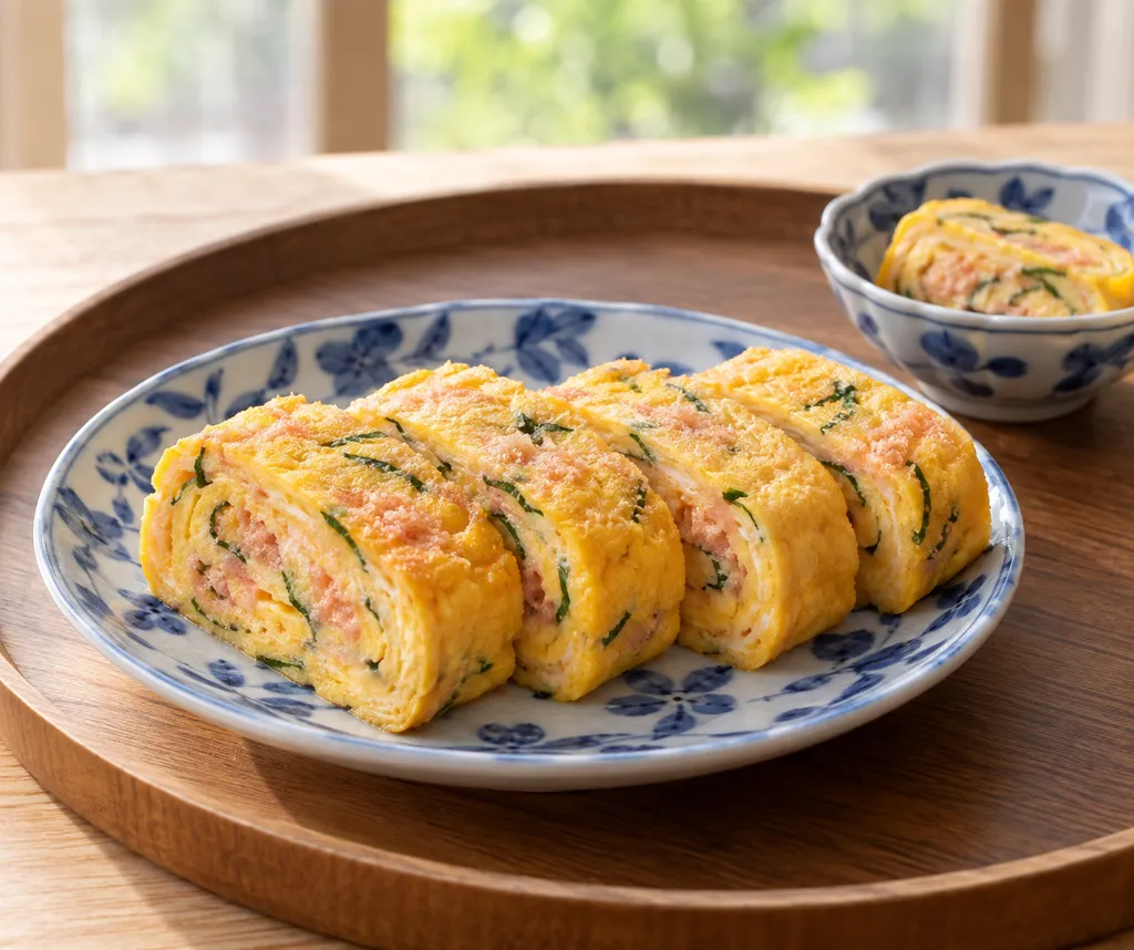明太子と大葉の厚焼き卵の完成イメージ