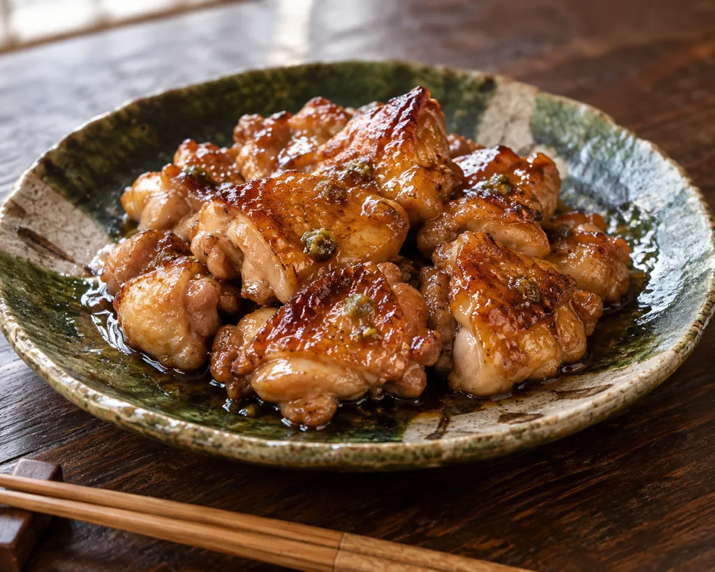 時短鶏もも肉と柚子胡椒の照り焼きの完成イメージ