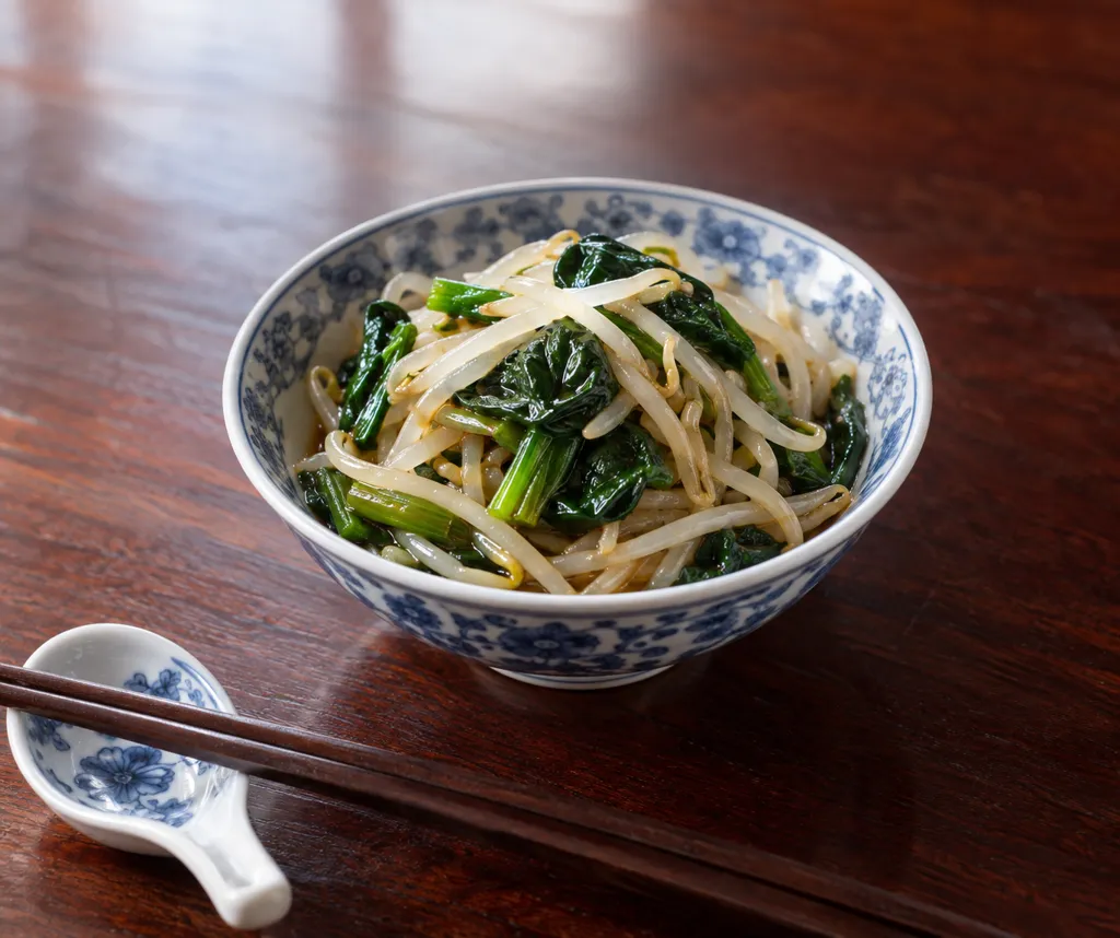 もやしとほうれん草の中華和えの完成イメージ
