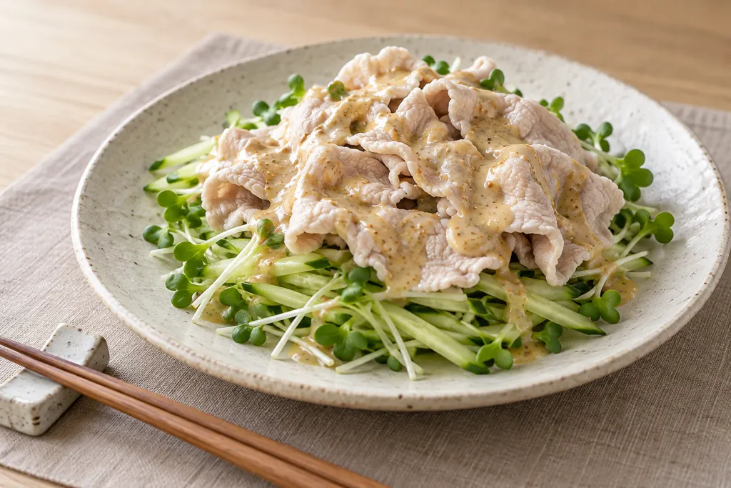 豚ロースとかいわれのごま冷しゃぶの完成イメージ