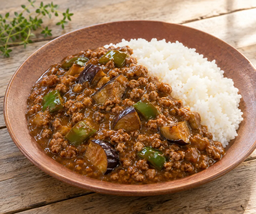 豚ひき肉となすの洋風カレーの完成イメージ