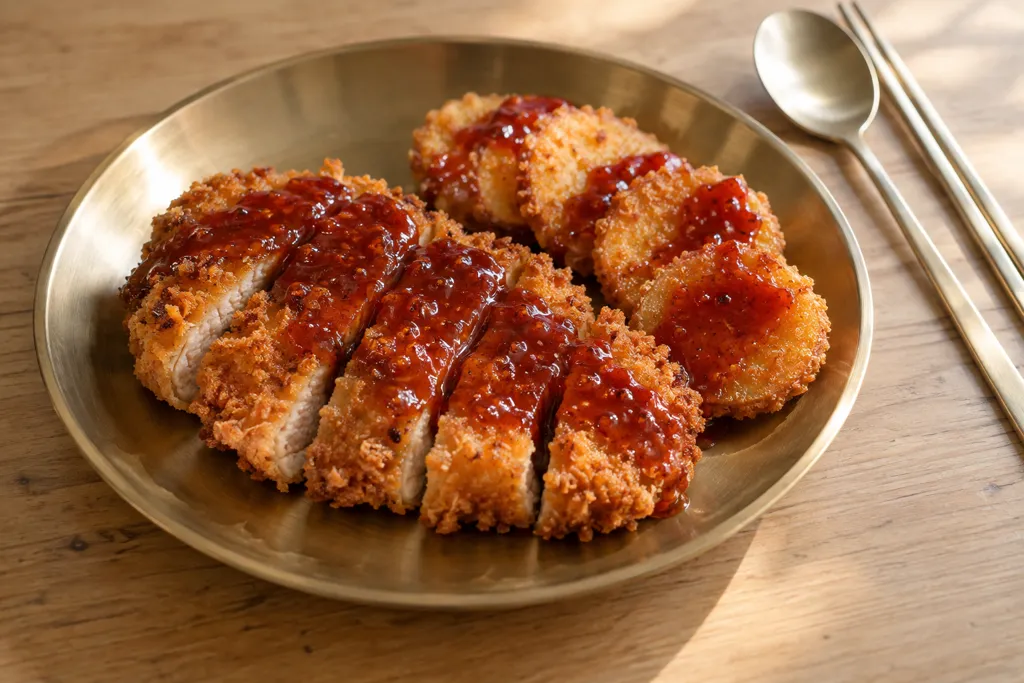 とんかつ用豚肉と長芋の韓国豚カツの完成イメージ