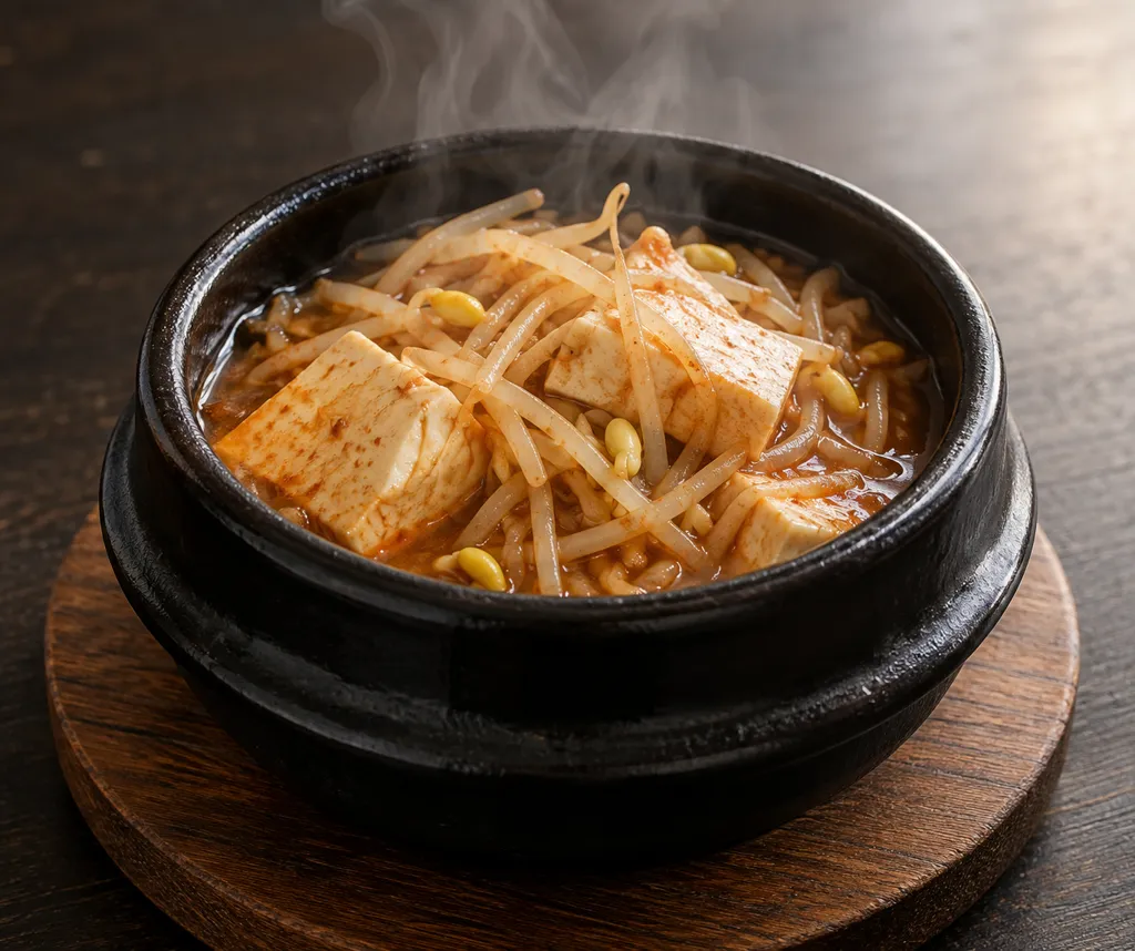 豆腐ともやしの韓国風さっぱり煮の完成イメージ