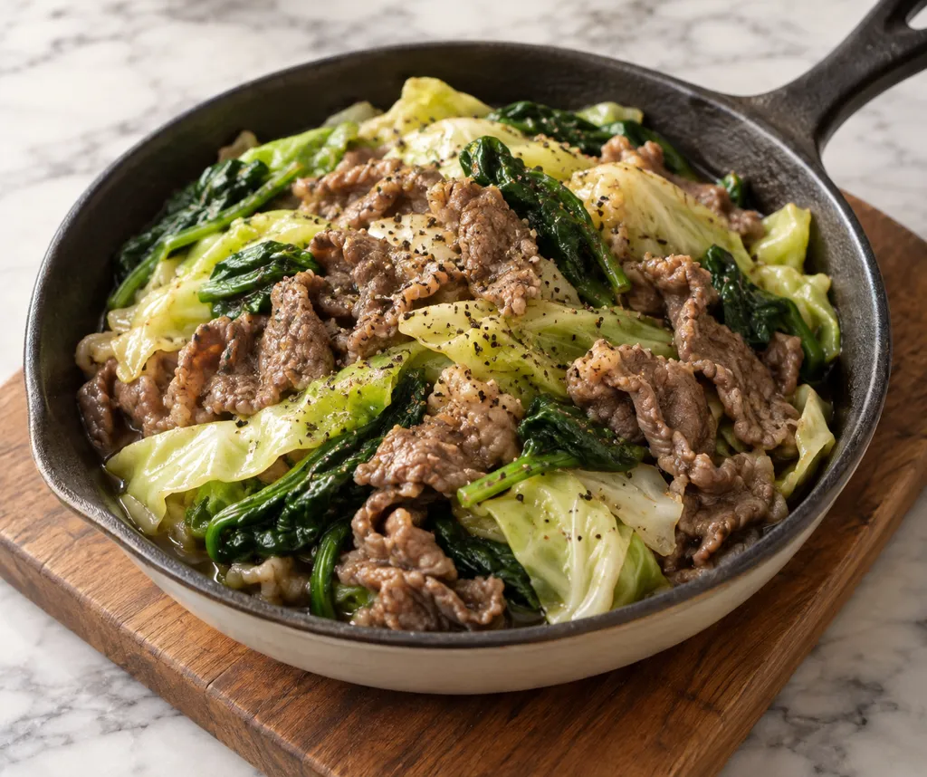 牛肉とキャベツのコンソメ蒸しの完成イメージ