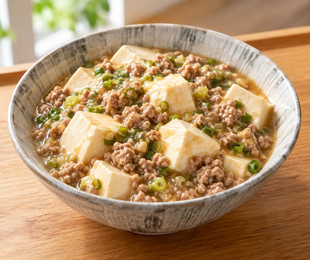 豚ひき肉とねぎの麻婆豆腐の完成イメージ