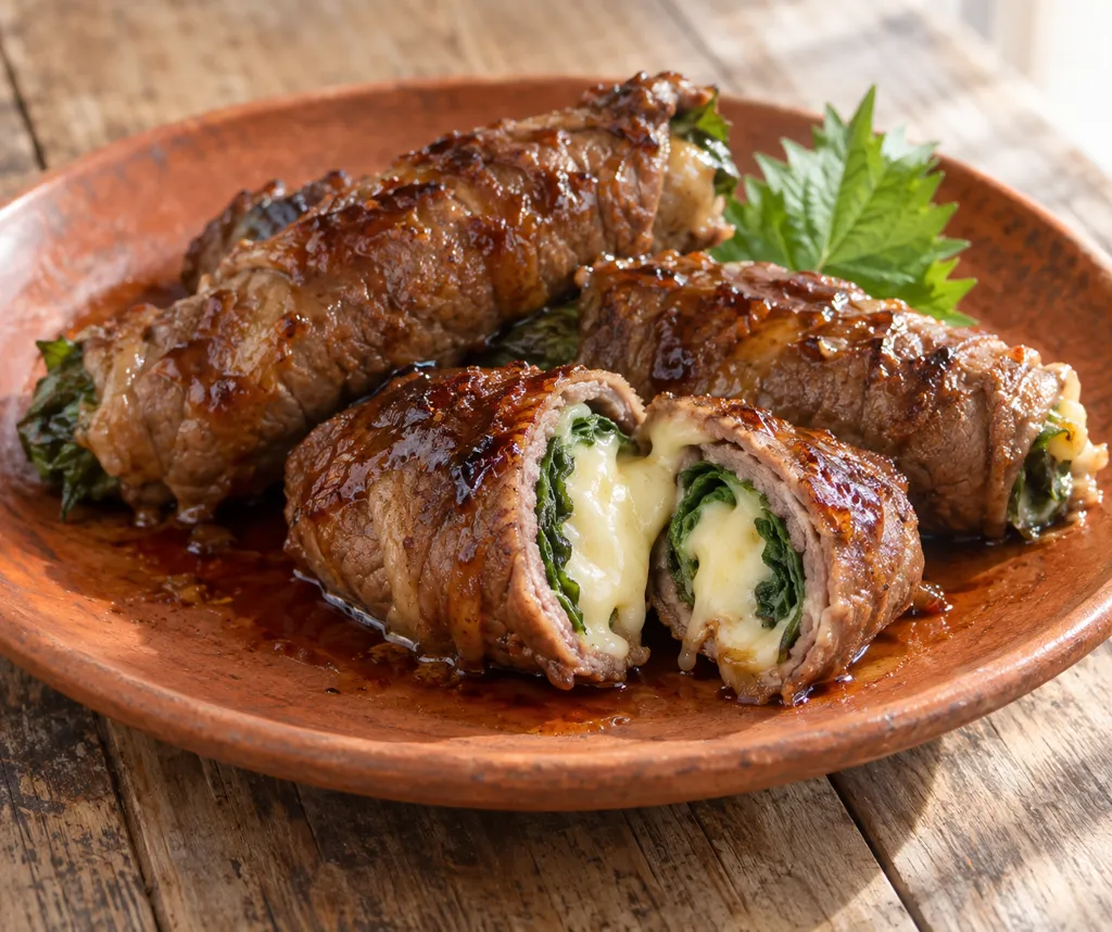 牛肉と大葉のチーズ巻き焼きの完成イメージ