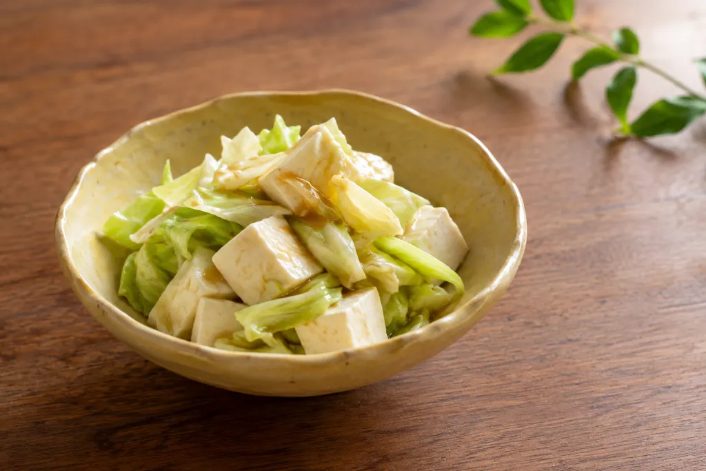 豆腐とキャベツのさっぱりサラダの完成イメージ