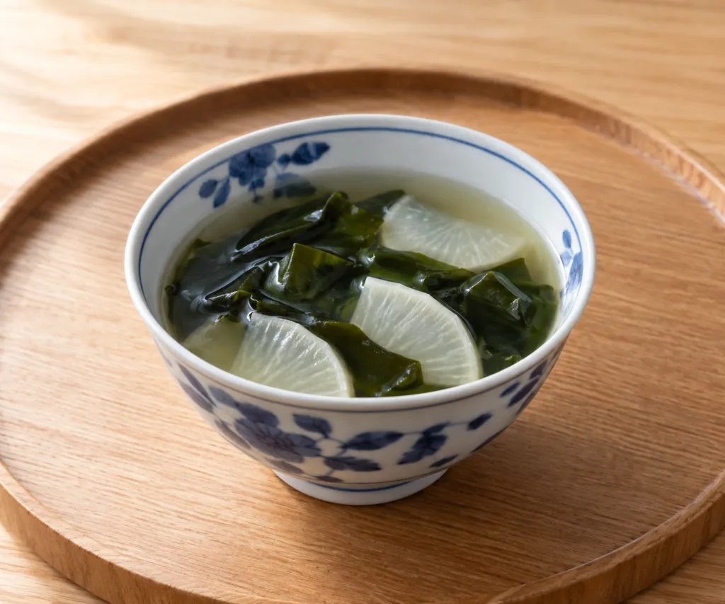 生わかめと大根のすましスープの完成イメージ