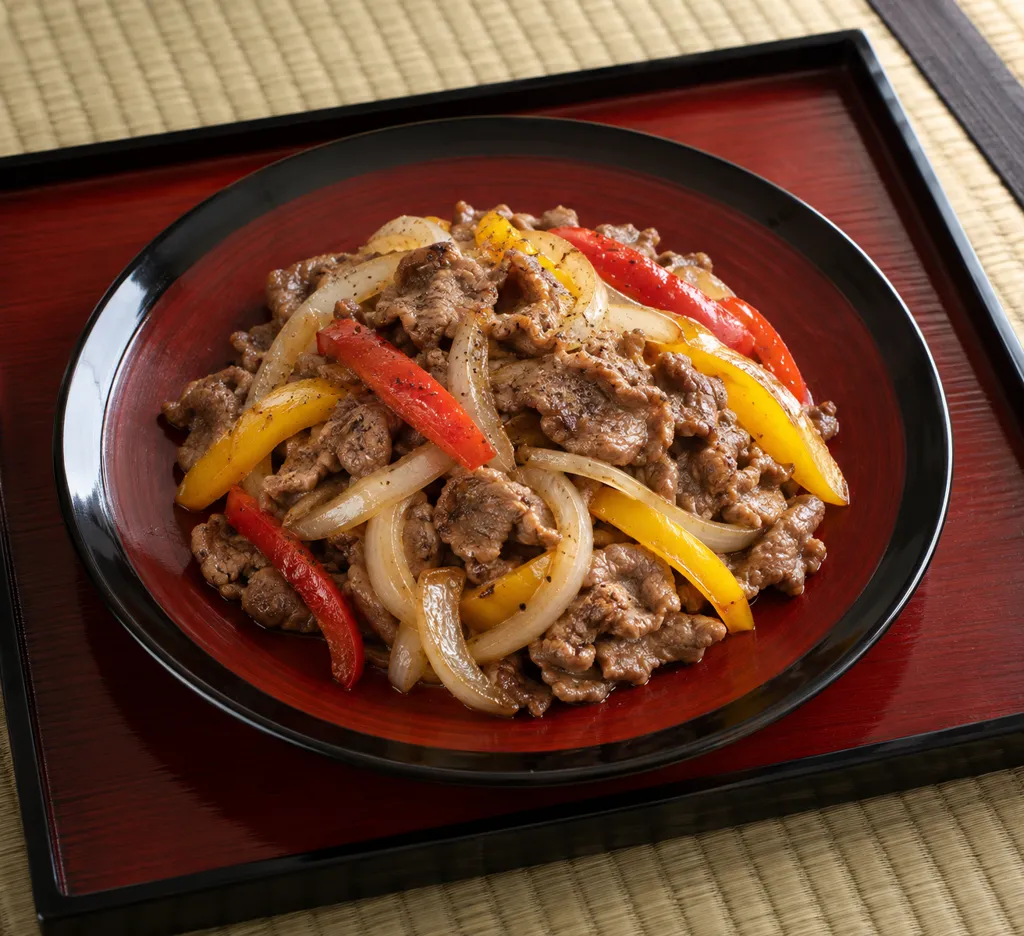 ラム肉と玉ねぎの塩炒めの完成イメージ