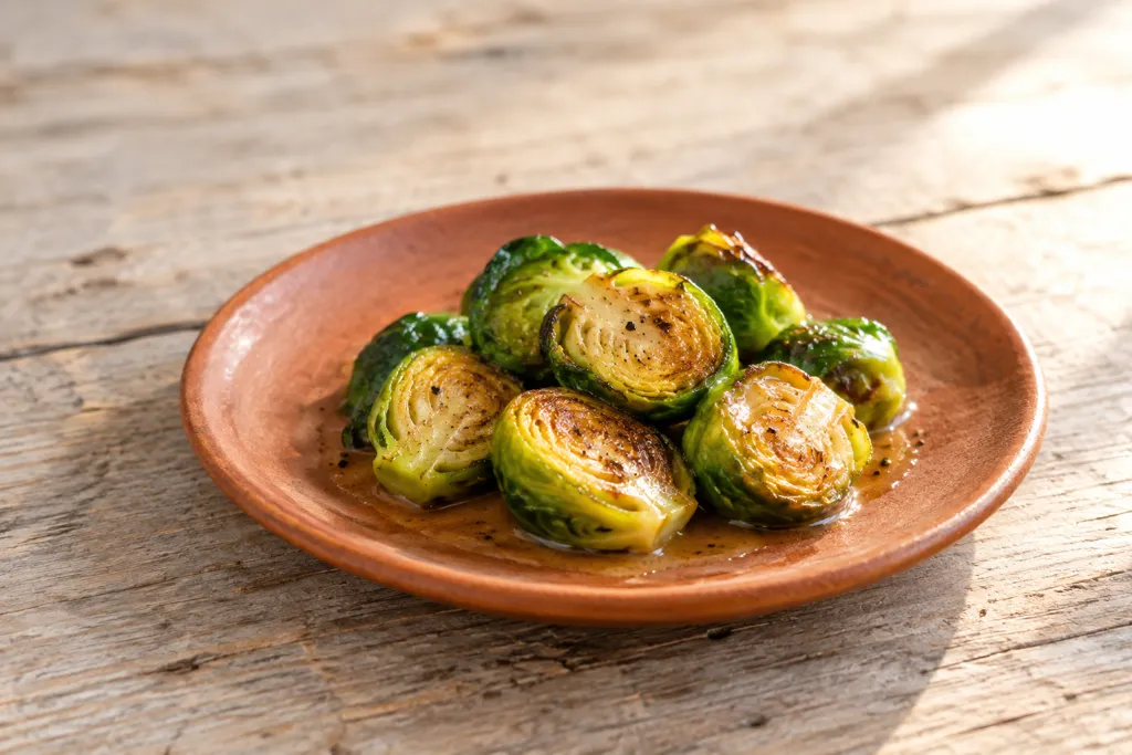 芽キャベツのレモンバター蒸し焼きの完成イメージ