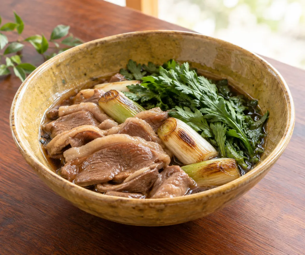 鴨肉とねぎのすき煮の完成イメージ