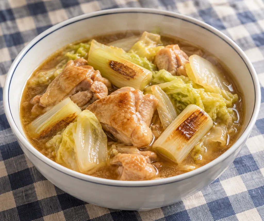 鶏もも肉と白菜の味噌鍋の完成イメージ
