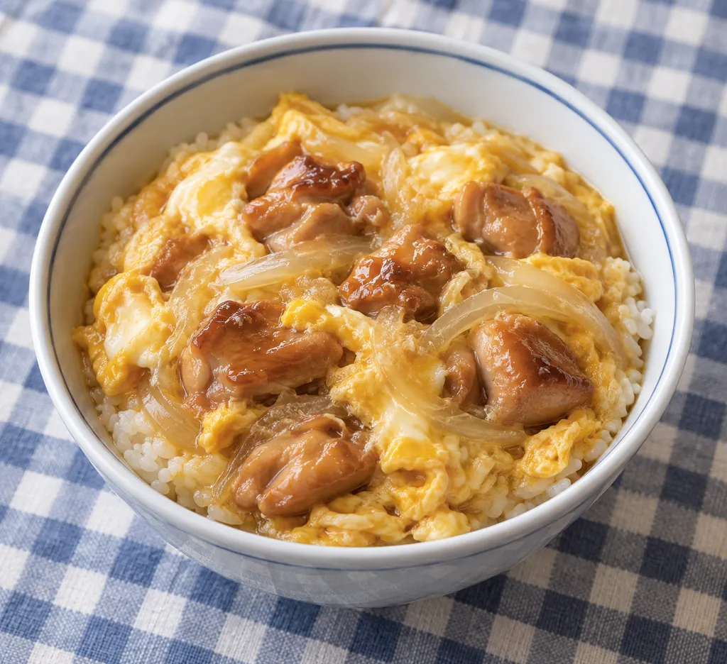 玉ねぎの親子丼の完成イメージ