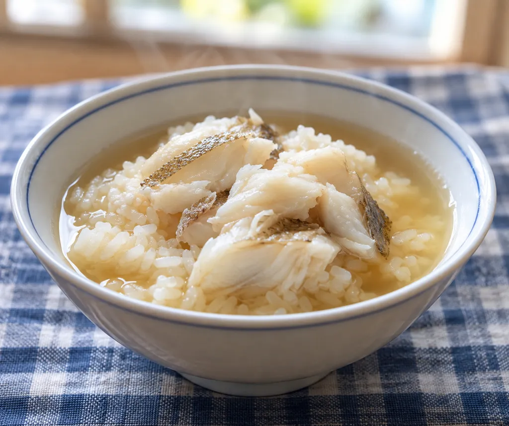 かれいのやさしいだし茶漬けの完成イメージ