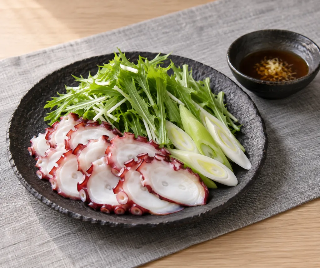 たこと水菜のしゃぶしゃぶの完成イメージ