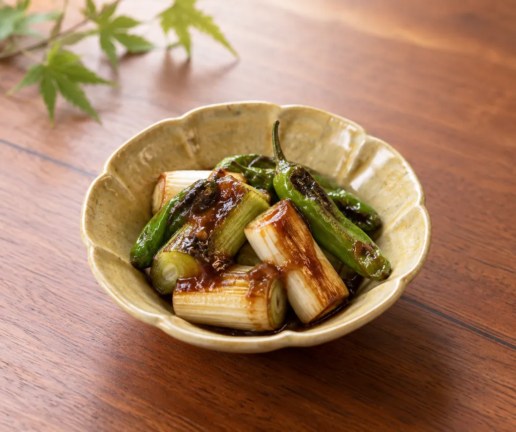 ねぎのししとう入り味噌だれ焼きの完成イメージ