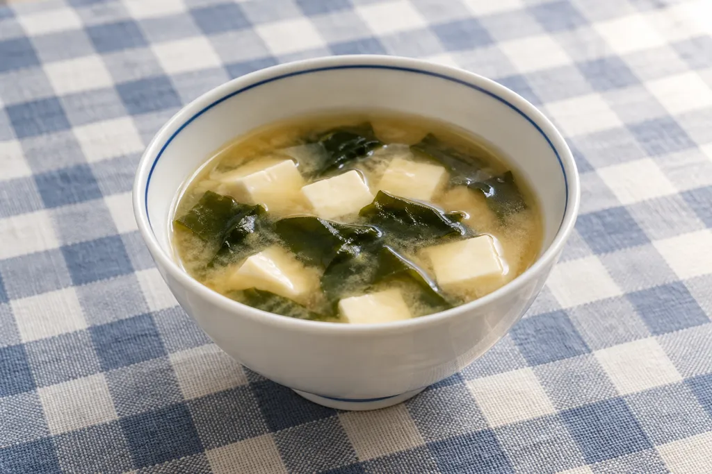 豆腐と乾燥わかめの味噌汁の完成イメージ