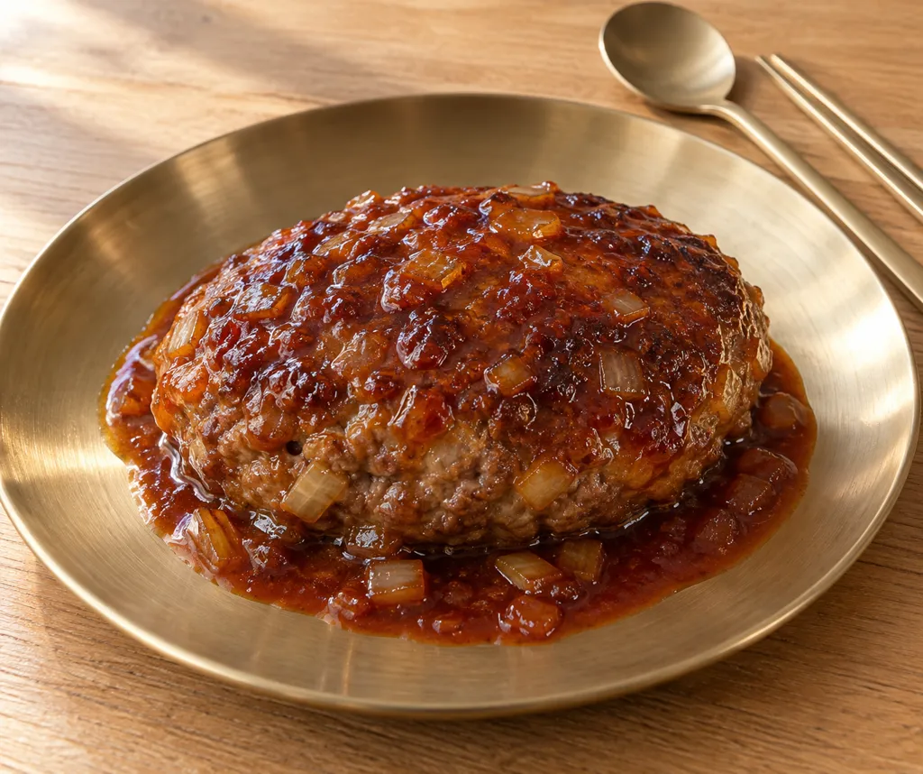 玉ねぎの甘辛ハンバーグの完成イメージ