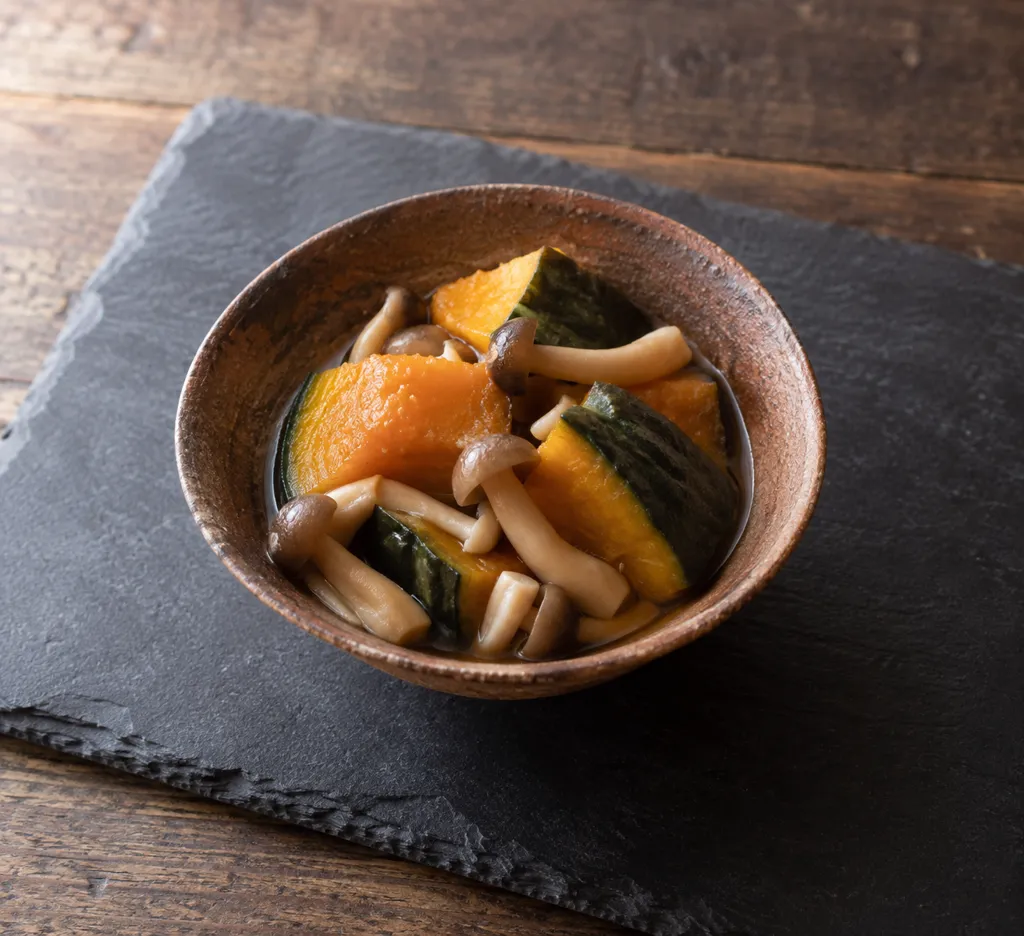 かぼちゃとえのきの煮物の完成イメージ