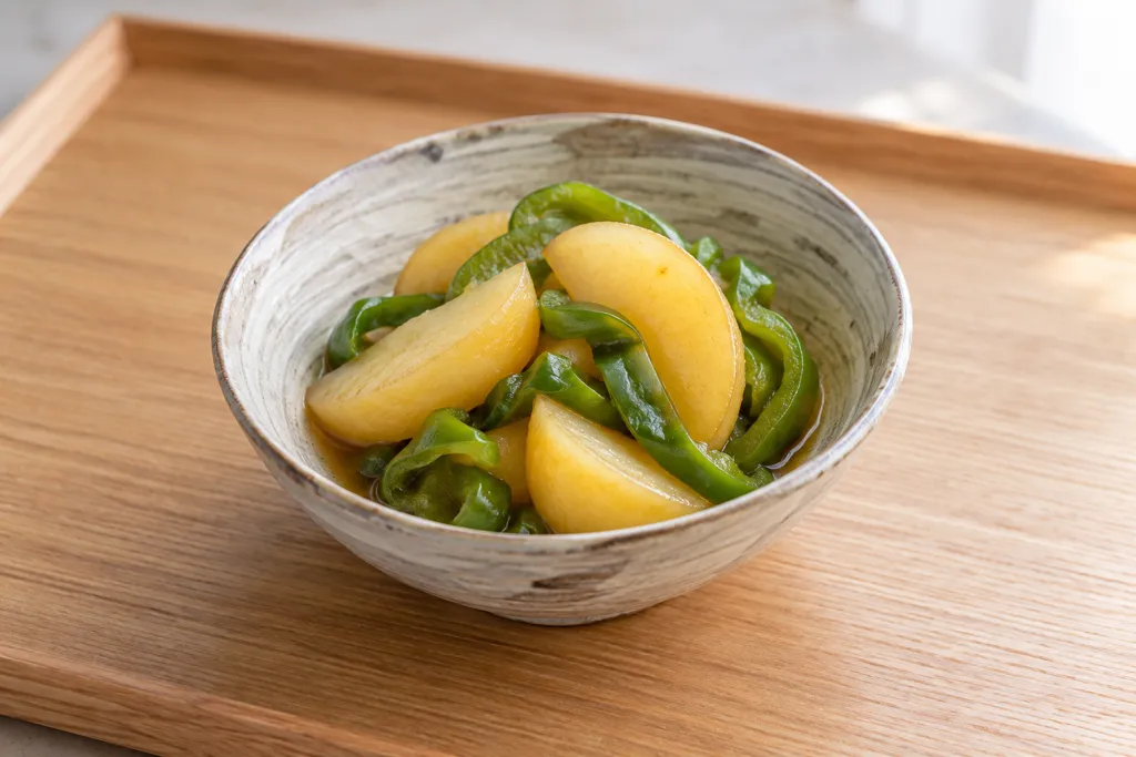じゃがいもとピーマンのさっと煮の完成イメージ