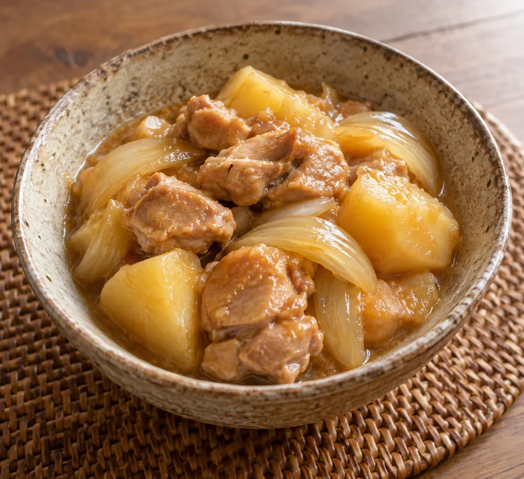 鶏肉とじゃがいもの味噌煮の完成イメージ