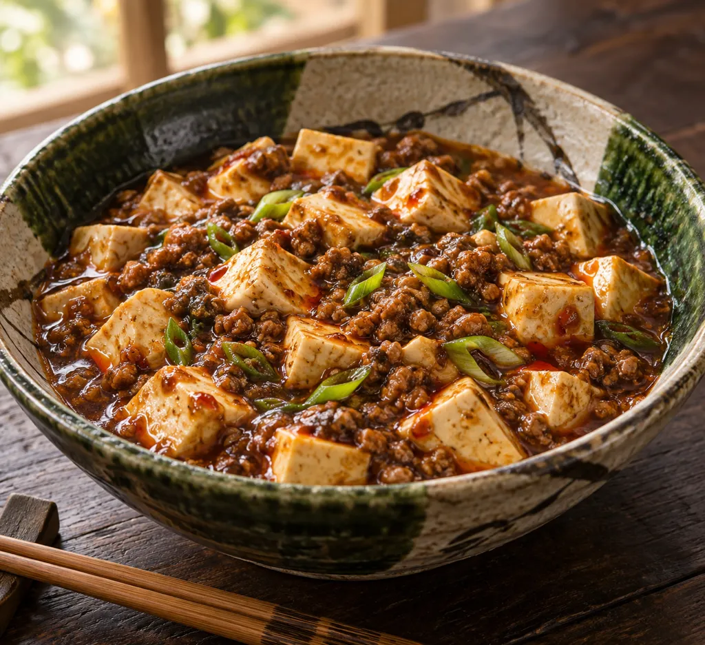 時短木綿豆腐と豚ひき肉のこく旨味噌麻婆の完成イメージ