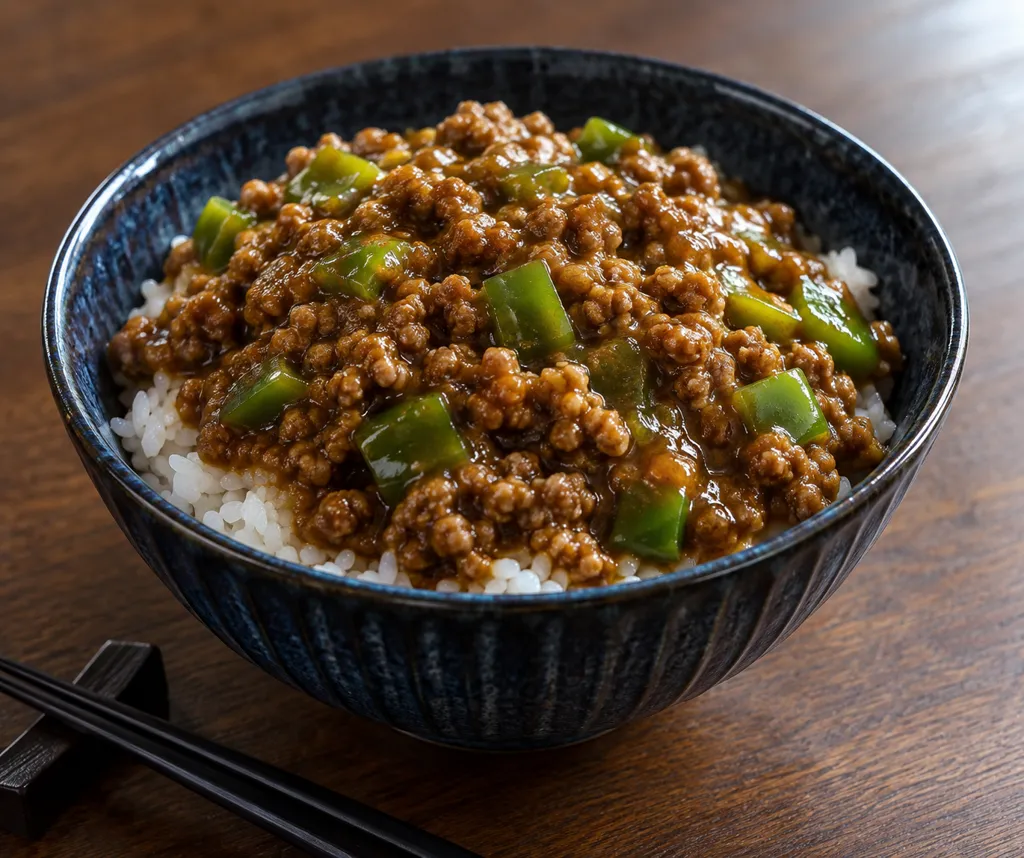 牛肉とピーマンのそぼろカレーの完成イメージ