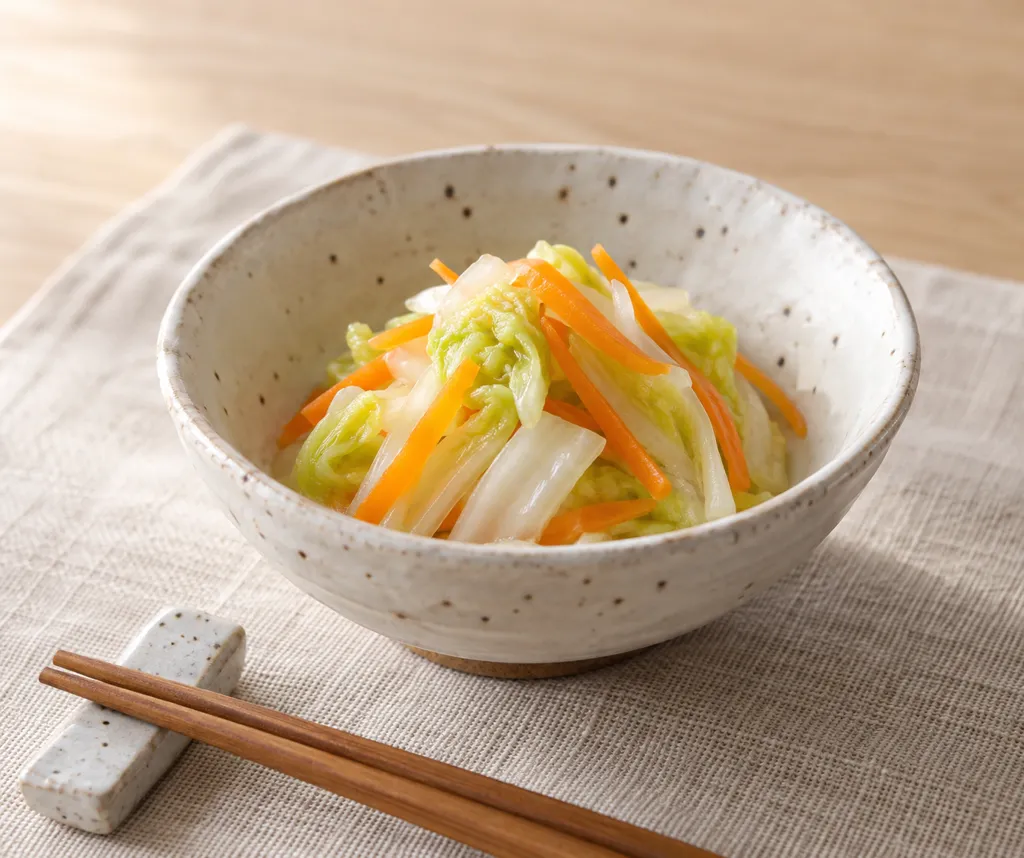 白菜とにんじんの甘酢の物の完成イメージ