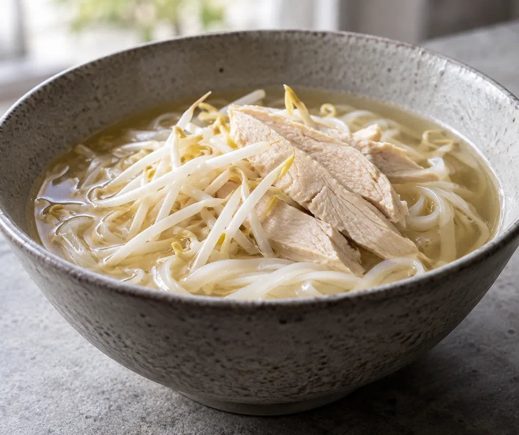 鶏むね肉ともやしのフォーの完成イメージ