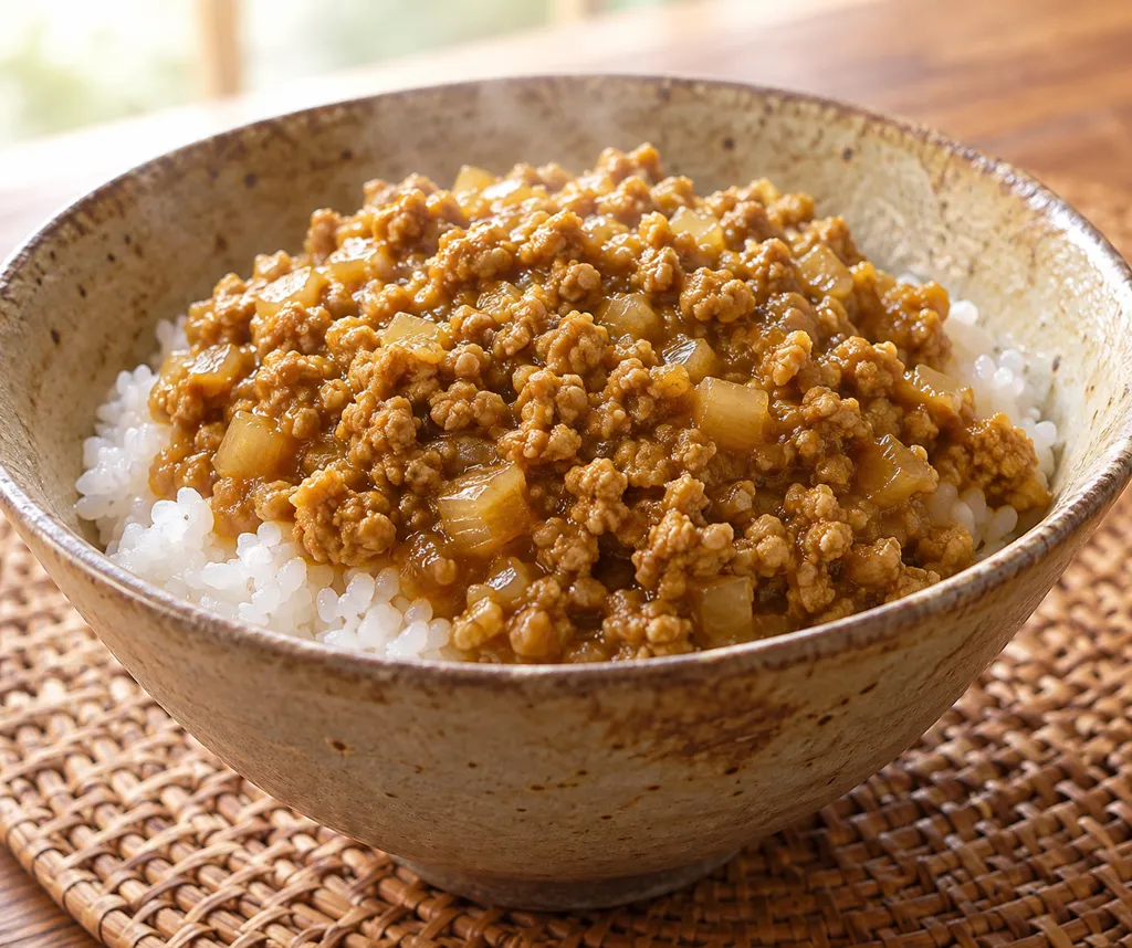 鶏肉と玉ねぎの和風そぼろカレーの完成イメージ