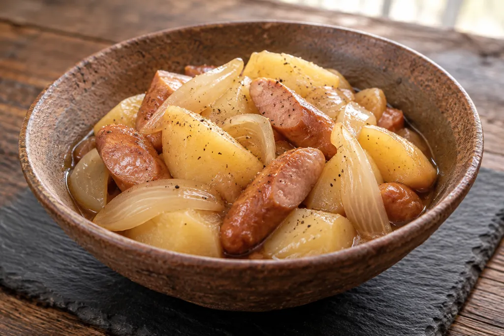ウインナーと玉ねぎの肉じゃがの完成イメージ