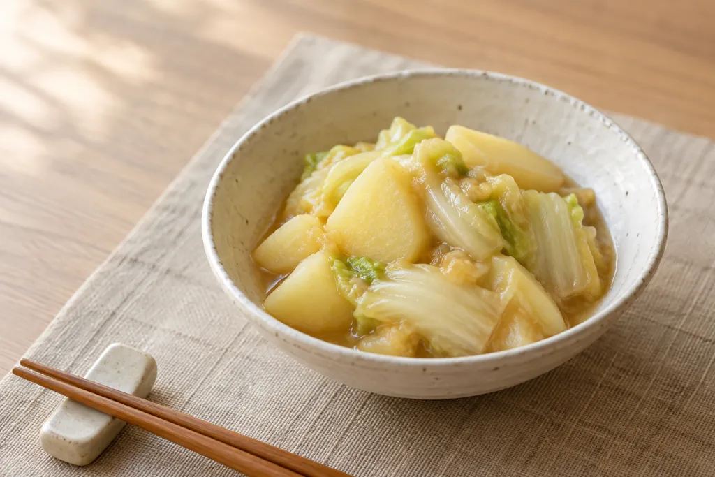 じゃがいもと白菜のとろり煮の完成イメージ