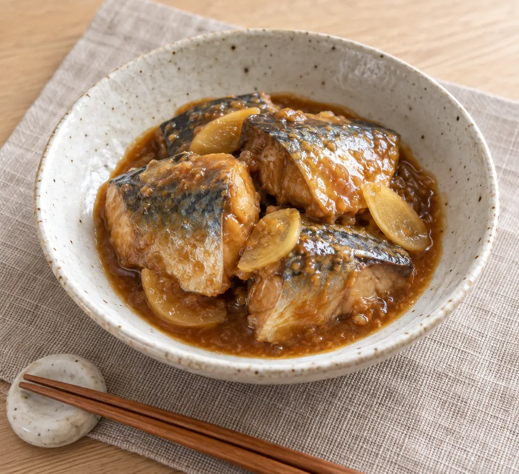 時短さばのしょうが味噌煮の完成イメージ