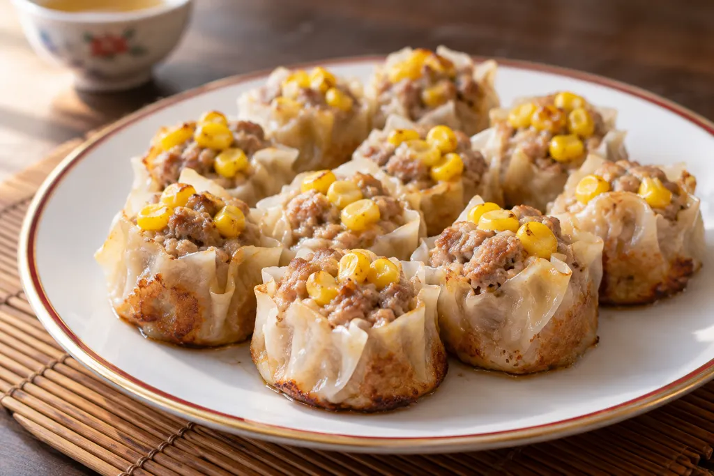 合いびき肉とコーンの焼き焼売の完成イメージ
