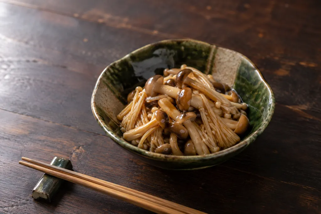 しめじとえのきの甘醤油焼きの完成イメージ