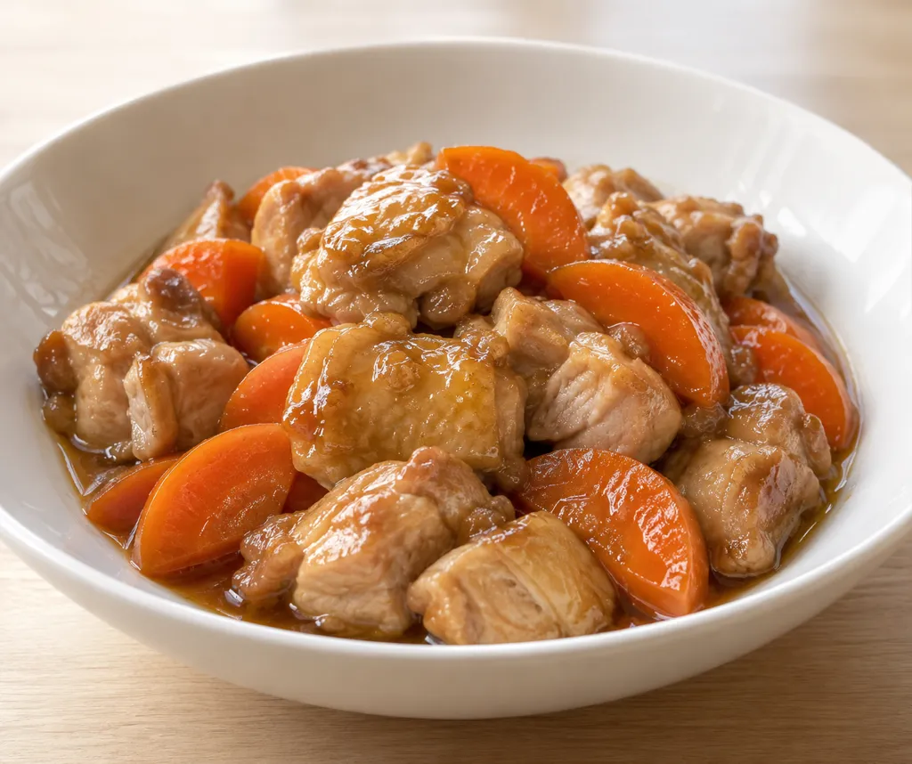 鶏もも肉とにんじんの中華蒸し鶏の完成イメージ