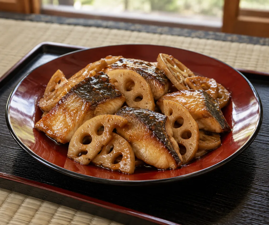 さわらとれんこんの甘辛醤油炒めの完成イメージ