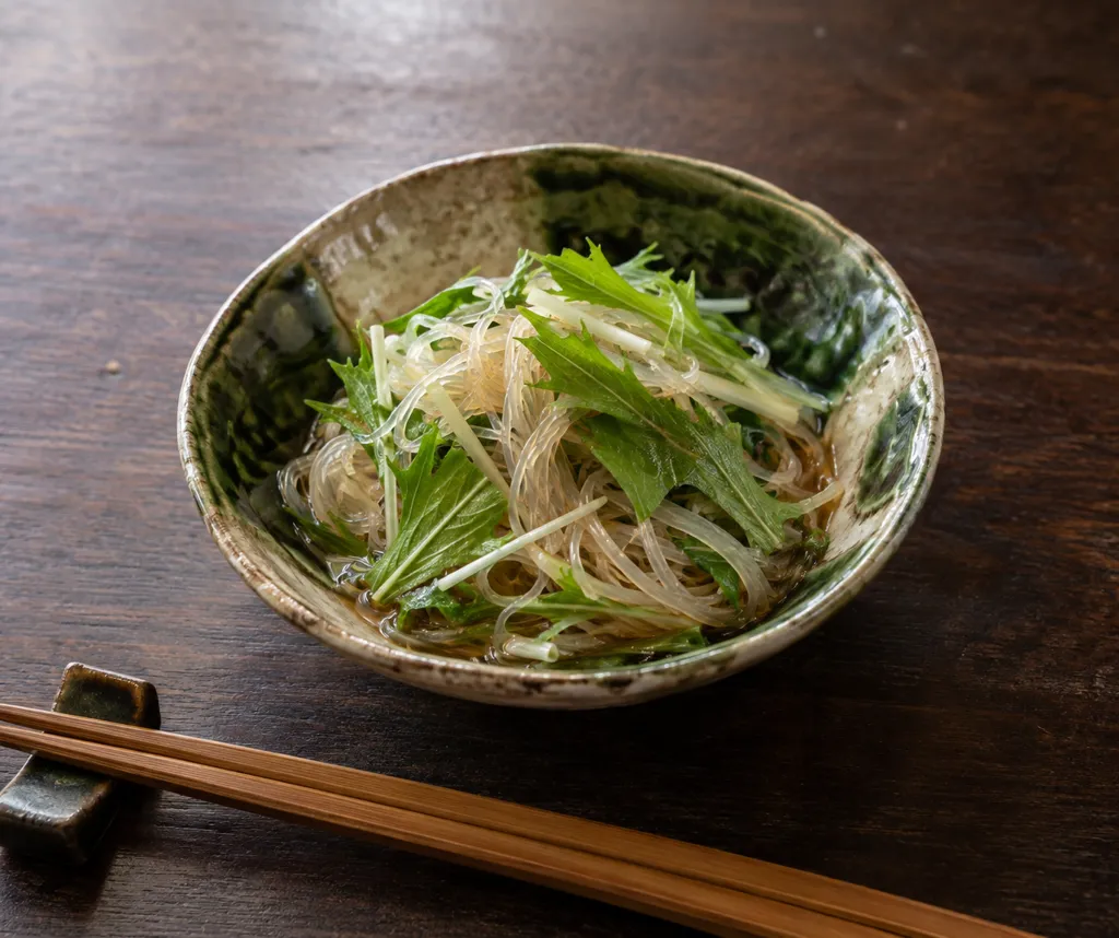 春雨と水菜の酢の物の完成イメージ