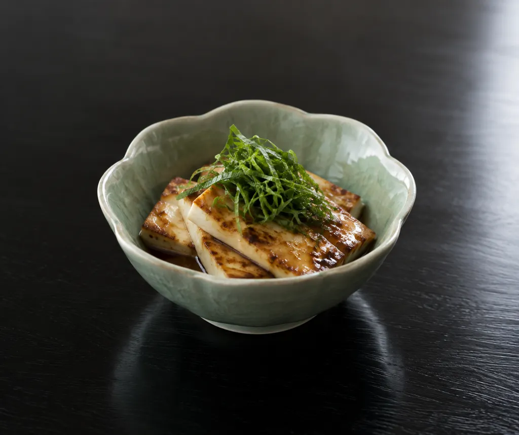 焼き豆腐と大葉の中華だれの完成イメージ