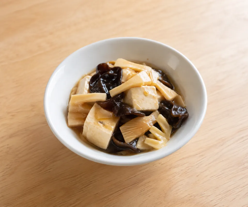 豆腐とたけのこの中華煮の完成イメージ