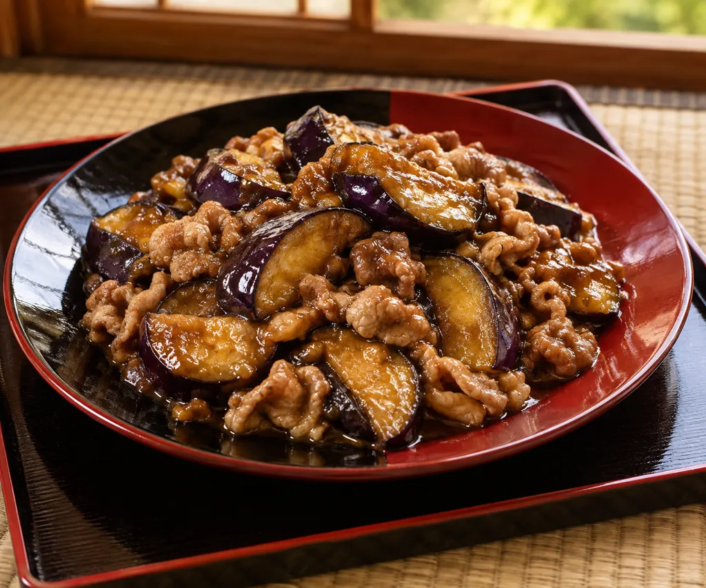 豚こま肉の麻婆なすの完成イメージ