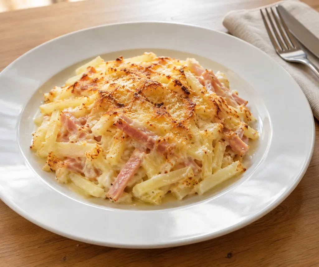 ハムとじゃがいものチーズ焼きの完成イメージ