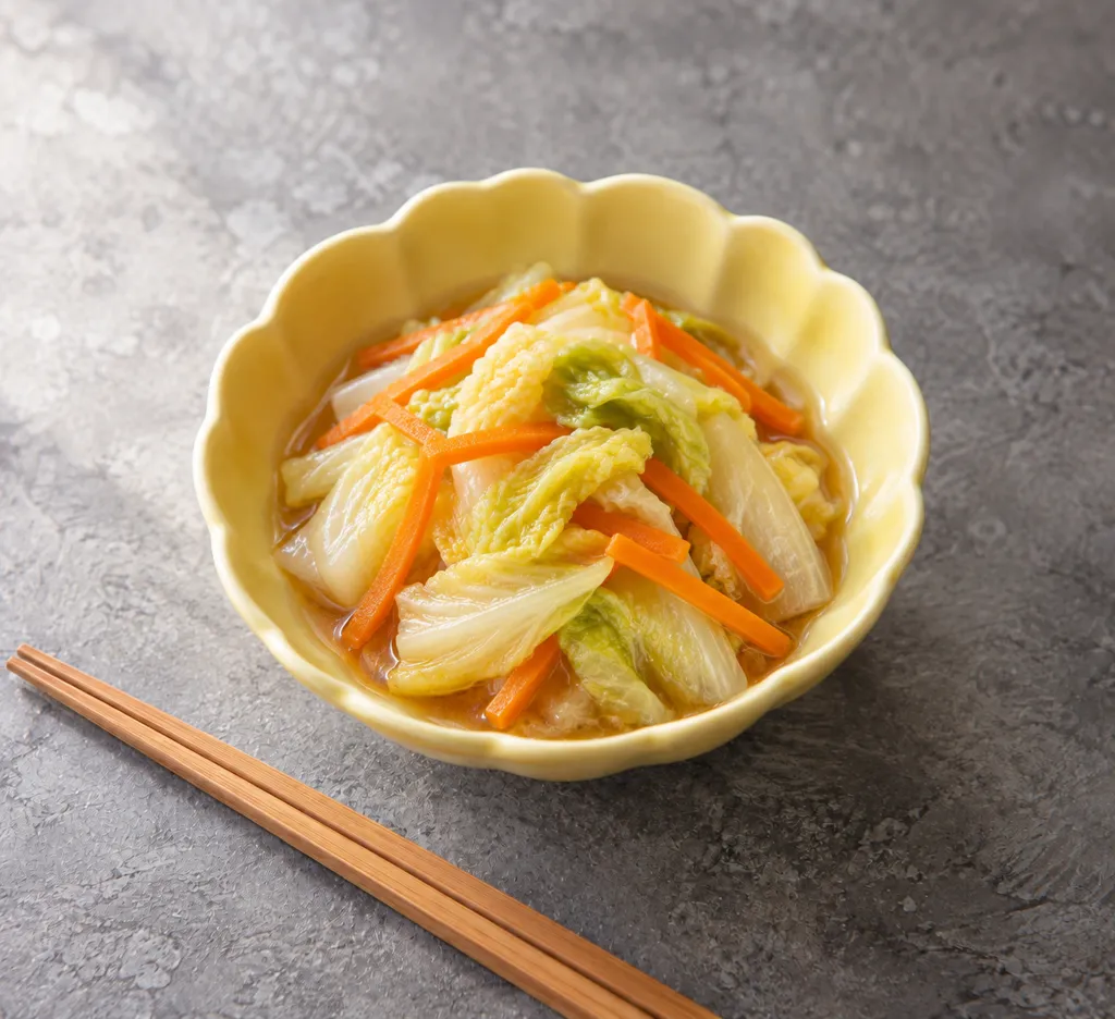 白菜とにんじんの中華蒸しの完成イメージ