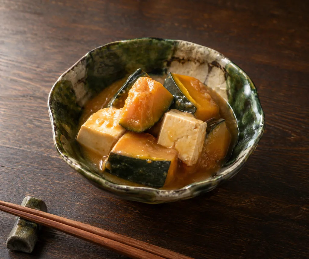 豆腐とかぼちゃの甘味噌煮の完成イメージ