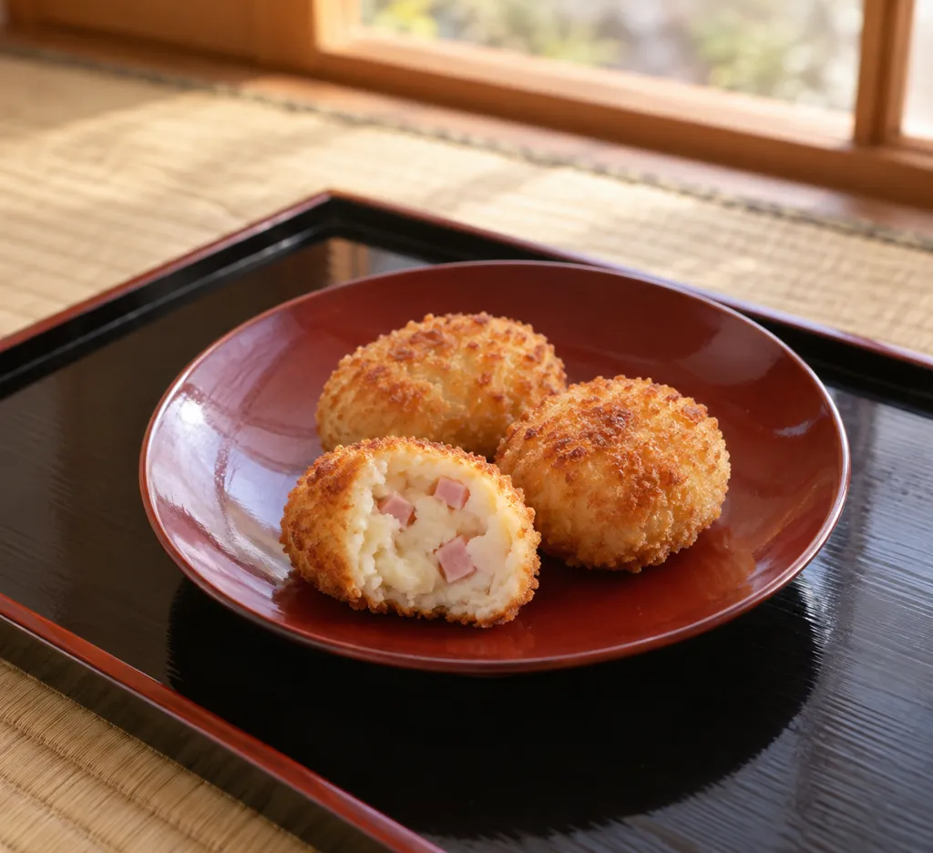 じゃがいもとハムの焼きコロッケの完成イメージ