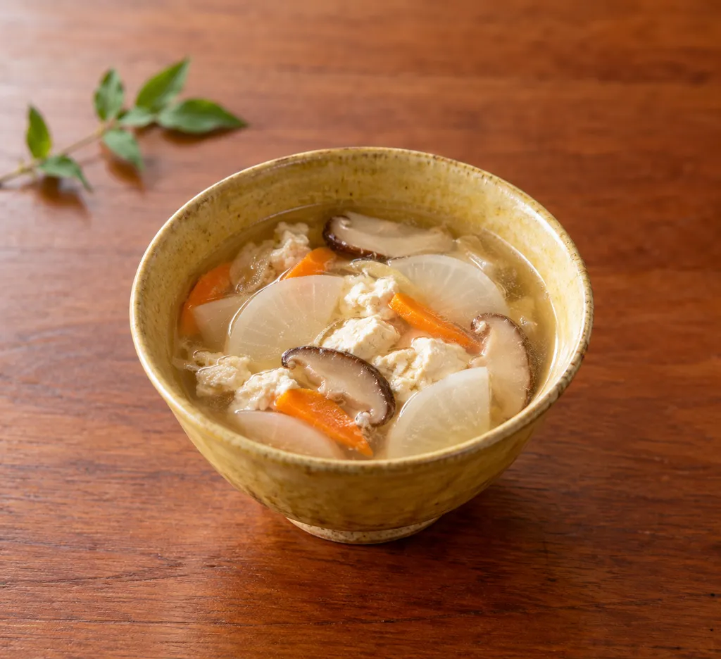 豆腐とかぶのけんちん汁の完成イメージ